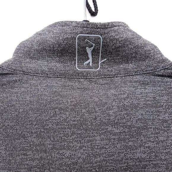 PGA Tour Quarter Zip Pullover Long Sleeve Men's Medium Polyester Golf Shirt Gray - Picture 8 of 13